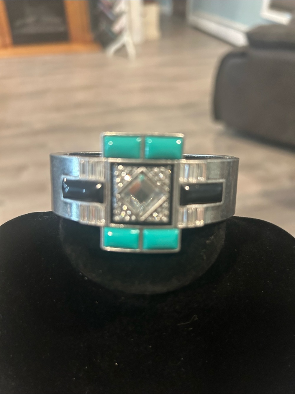 Lia Sophia Turquoise & Black Inlay Bracelet